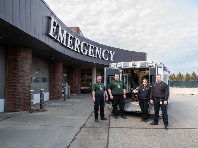 Altru EMS team outside of the emergency room.