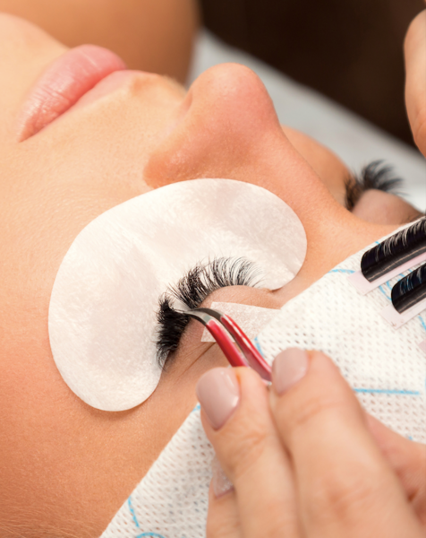 A client getting their lashes done at Truyu.