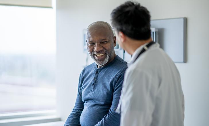 A patient talking to their doctor.