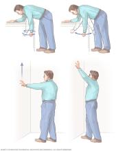 Illustration showing shoulder exercises 

