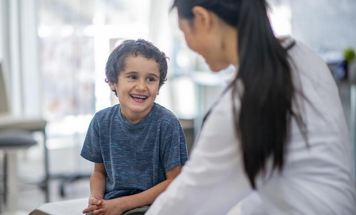 A child at a pediatric appointment at Altru.