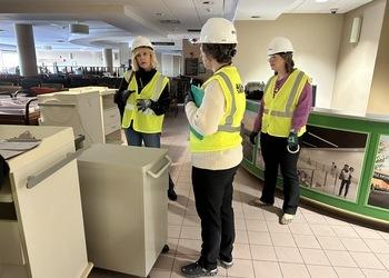 A team walking through Altru's legacy hospital.