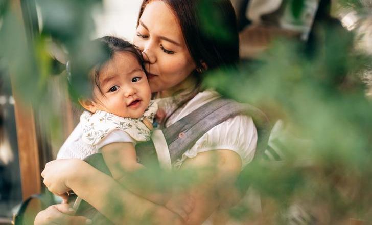 Express care banner image with mother and child