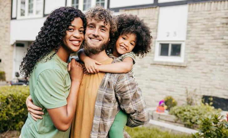 A picture of a family outdoors