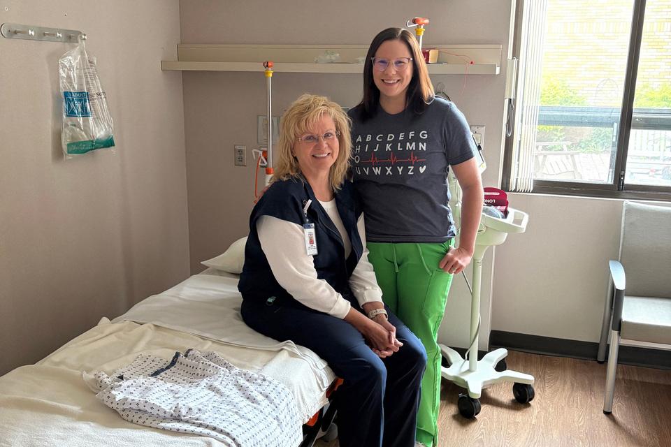 Mom and Daughter working together at the Altru hospital in Devils Lake