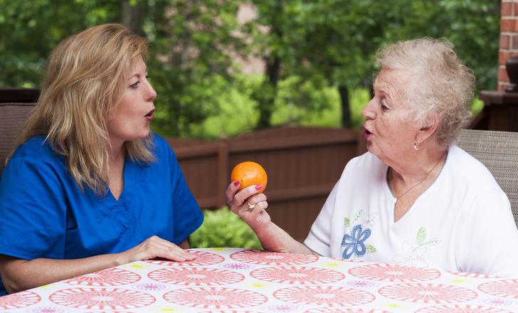 Speech Therapist with stroke patient